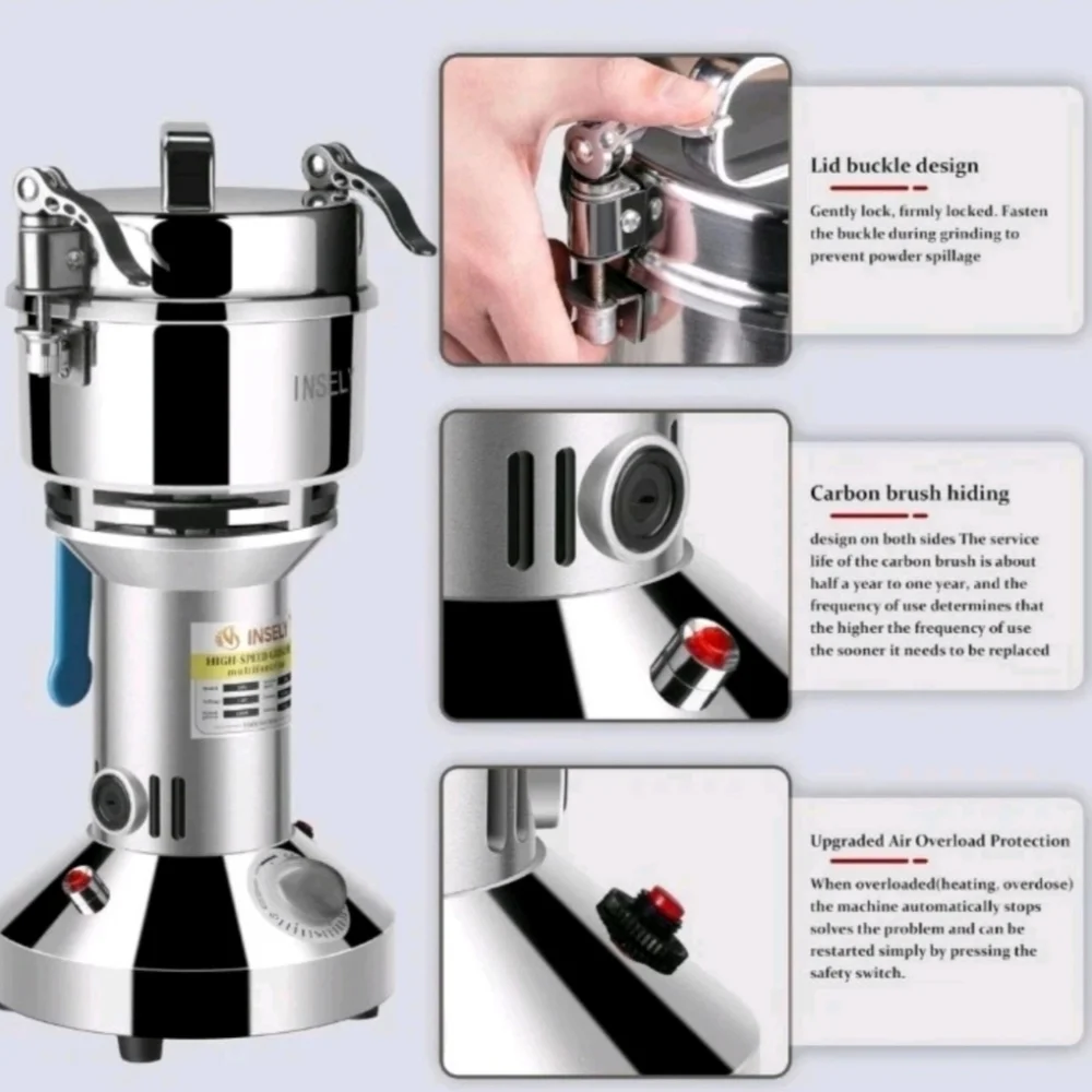 INSELY Grain Mill Grinder 300g High Speed Food Grain Mill Wheat Grinder Coffee